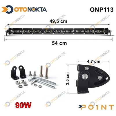Off Road LED Bar 53 cm Siyah İnce Power LED
