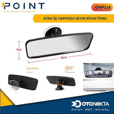 Ayna İç Vantuzlu 20 cm Siyah