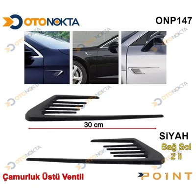 Çamurluk Üstü Ventil Çizgili Uzun Siyah