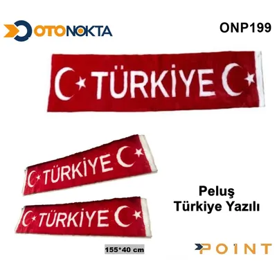 Torpido Cam Önü Peluş Bayrak Türkiye Yazılı