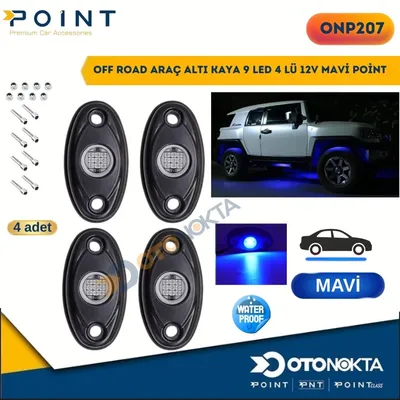 Off Road Araç Altı Kaya 9 LED 4'lü 12V Mavi