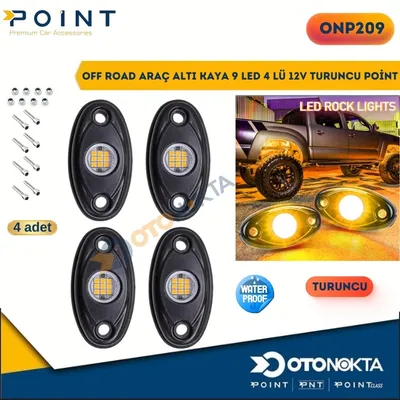 Off Road Araç Altı Kaya 9 LED 4 Ü 12V Turunc