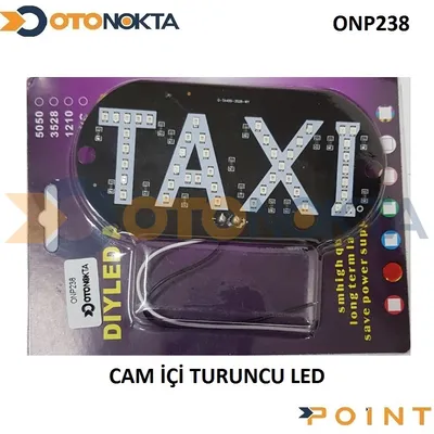 Taksi Ön Cam Levhası Beyaz LED li