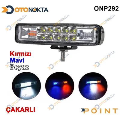 Off Road Çalışma 28 LED Mavi Kırmızı Beyaz