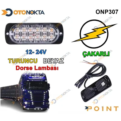 Dorse Çakar 12 LED 12/24 Turuncu Beyaz