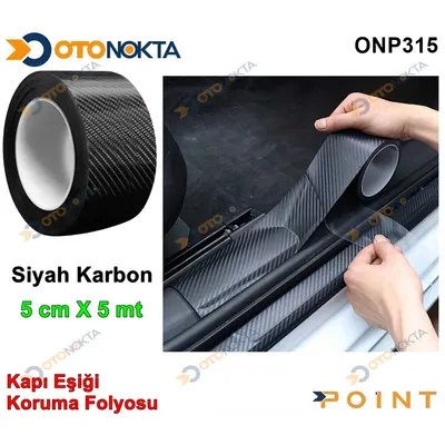 Kapı Eşiği Koruma Folyosu Karbon Siyah 5 mt