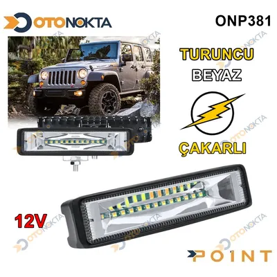 Off Road Çalışma 18 LED Turuncu Beyaz 12V