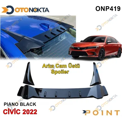 Spoyler Honda Cam Üstü Piyano Black Civic 2022+