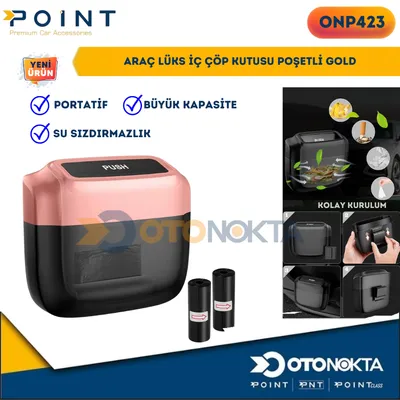 Araç Lüks İç Çöp Kutusu Poşetli Gold