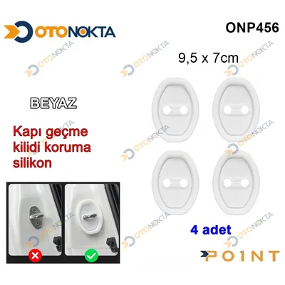 Kapı Geçme Kilidi Koruma Silikonu 4 Prç Beyaz