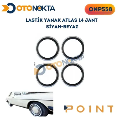Lastik Yanak Atlas 14 Jant Siyah-Beyaz