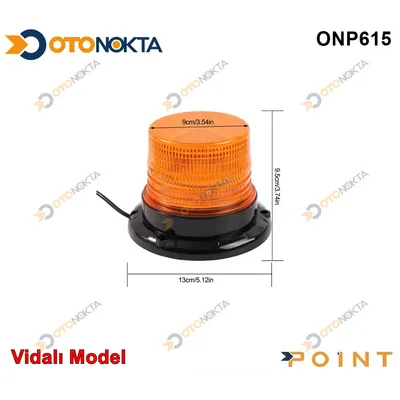 Çakar Tepe Lambası Sarı 12V/24V Vidalı