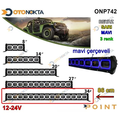 Off Road LED 15 LED 86 cm Mavi Beyaz Sarı 12V/24V