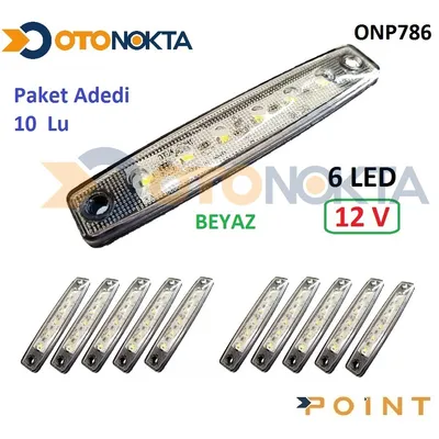Dorse Parmak Lamba 12V 6 Ledli Beyaz
