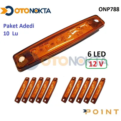 Dorse Parmak Lamba 12V 6 Ledli Sarı