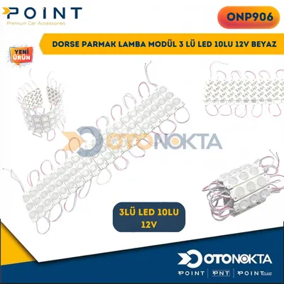 Dorse Parmak Lamba Modül 3'lü LED 10'lu 12V Beyaz