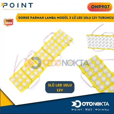 Dorse Parmak Lamba Modül 3'lü LED 10'lu 12V Turuncu