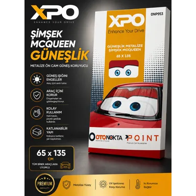 Güneşlik Lüx Metalize Şimşek Mcqueen 65*135 Krmz