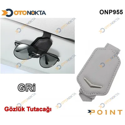 Gözlük Tutacağı Mıknatıslı Deri Gri