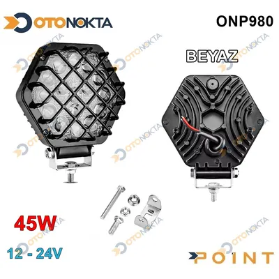 Off Road Sis Beyaz Kafeslı 45W Siyah 12/24V