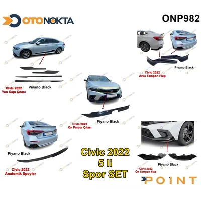 Honda Spor Set Ön-Arka Flap Spoyler Yan Kapı Civic 2022