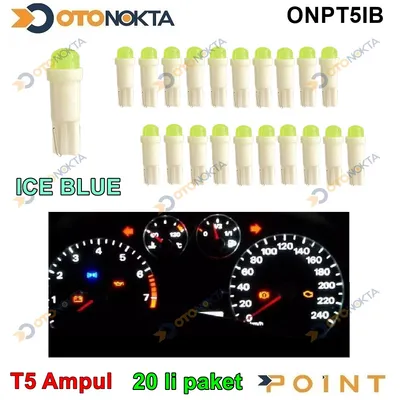 Ampul Gösterge Ledli T5 İce Blue Paket 20'li