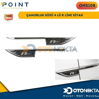 Çamurluk Süsü 4'lü Karbon R Line Siyah