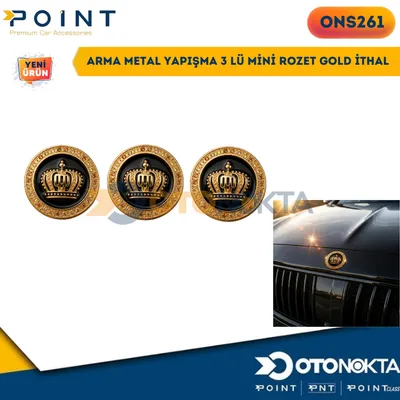 Arma Yapışma Plastik 3'lü Mini Kral Taç Gold