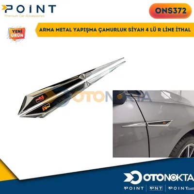 Arma Metal Yapışma Çamurluk Siyah 4'lü R Line