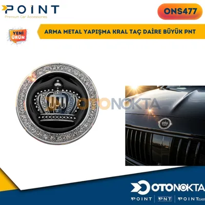 Arma Metal Yapışma Kral Taç Daire Büyük Siyah Pnt – görsel 2
