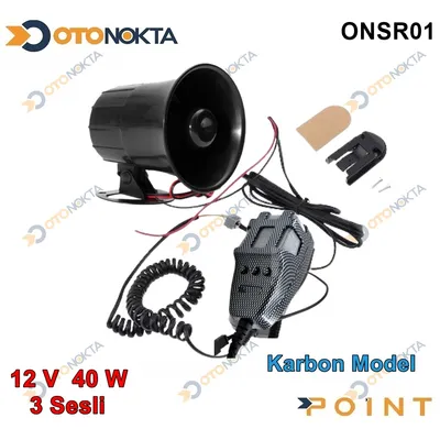 Siren 3 Tonlu 12V Mikrofonlu Karbon
