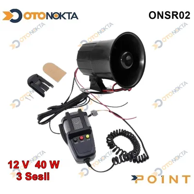 Siren 3 Ton 12V Mikrofonlu Siyah