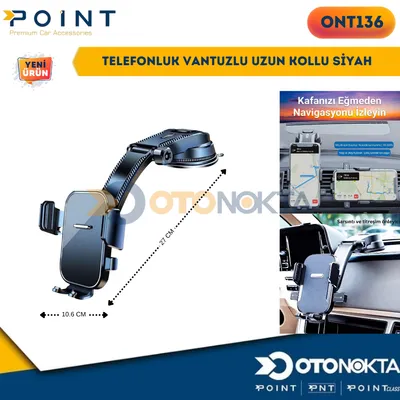 Telefon Tutucu Vantuzlu Uzun Kollu Siyah