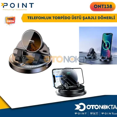 Telefon Tutucu Torpido Üstü Şarjlı Dönerli
