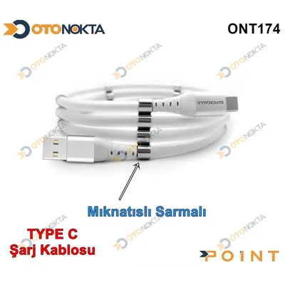 Şarj Ara Kablosu Mıknatıslı Sarmalı Typec