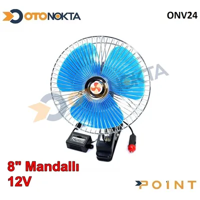 Vantilatör 8 İnç 12V Mandallı