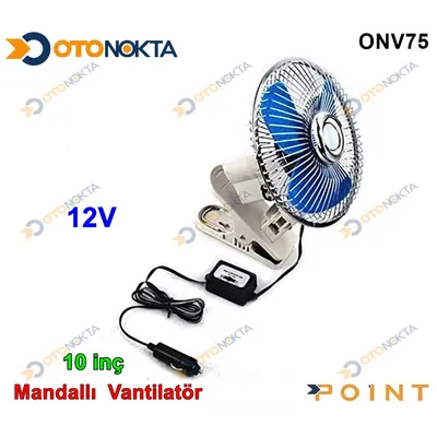 Vantilatör 10 İnç 12V Mandallı