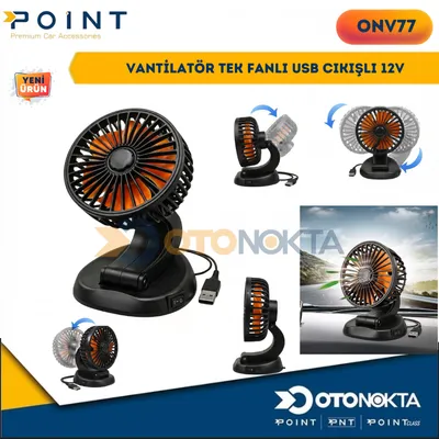 Vantilatör Tek Fanlı USB Cıkışlı 12V