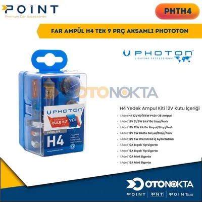 Far Ampul H4 Tek 9 Prç Aksamlı Photon