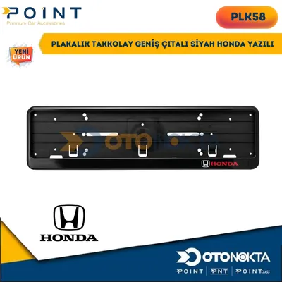 Plakalık Takkolay Geniş Çıtalı Siyah Honda Yazılı