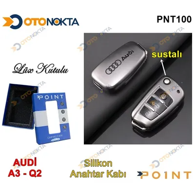 Anahtarlık Kabı Silikonlu Gri Audi Model 1