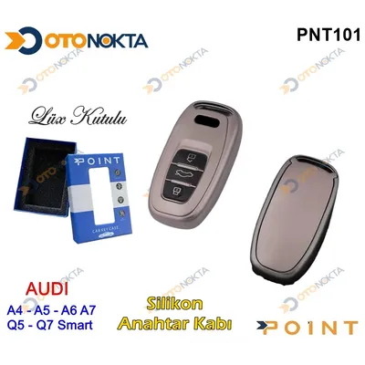Anahtarlık Kabı Silikonlu Gri Audi Model 2