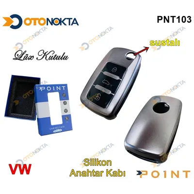 Anahtarlık Kabı Silikonlu Gri VW Model 2