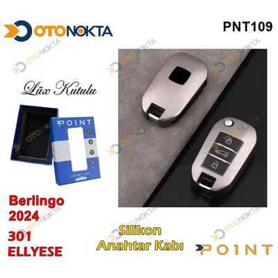 Anahtarlık Kabı Silikonlu Gri Peugeot Model 2