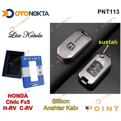 Anahtarlık Kabı Silikonlu Gri Honda Model 1