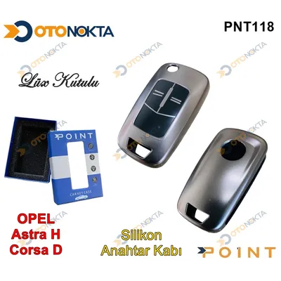 Anahtarlık Kabı Silikonlu Gri Opel Model 1