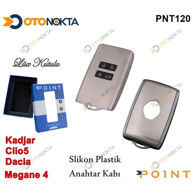 Anahtarlık Kabı Silikonlu Gri Renault Model 1
