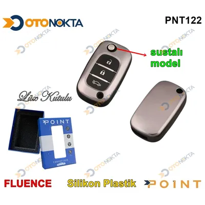 Anahtarlık Kabı Silikonlu Gri Renault Model 3