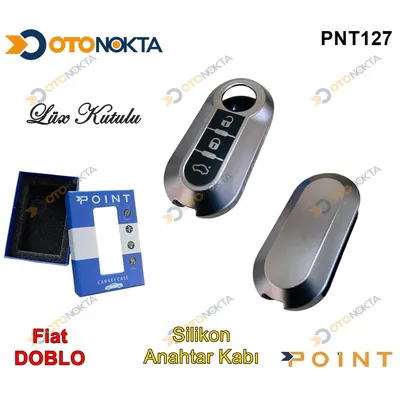 Anahtarlık Kabı Silikon Gri Fiat Model 1