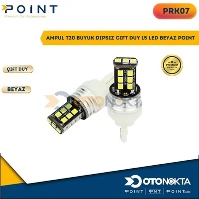 Ampul T20 Büyük Dipsiz Çift Duy 15 LED Beyaz